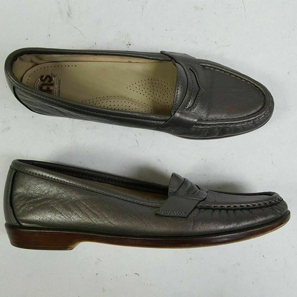 SAS Shoes - SAS Penny Loafers Womens Size 7.5 S Wink Pewter Leather Shoes